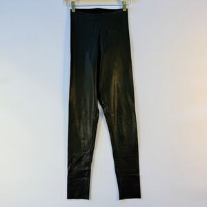 Commando Faux Leather Leggings Women Small Black Stretch Pants Athletic Workout‎